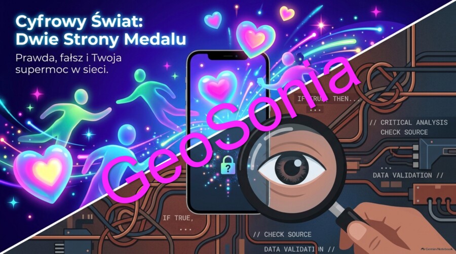 „Cyfrowy Świat: Dwie Strony Medalu – Prawda, fałsz i Twoja supermoc w sieci” – Multimedialna Prezentacja Edukacyjno-Wychowawcza (Klasy 6–8)