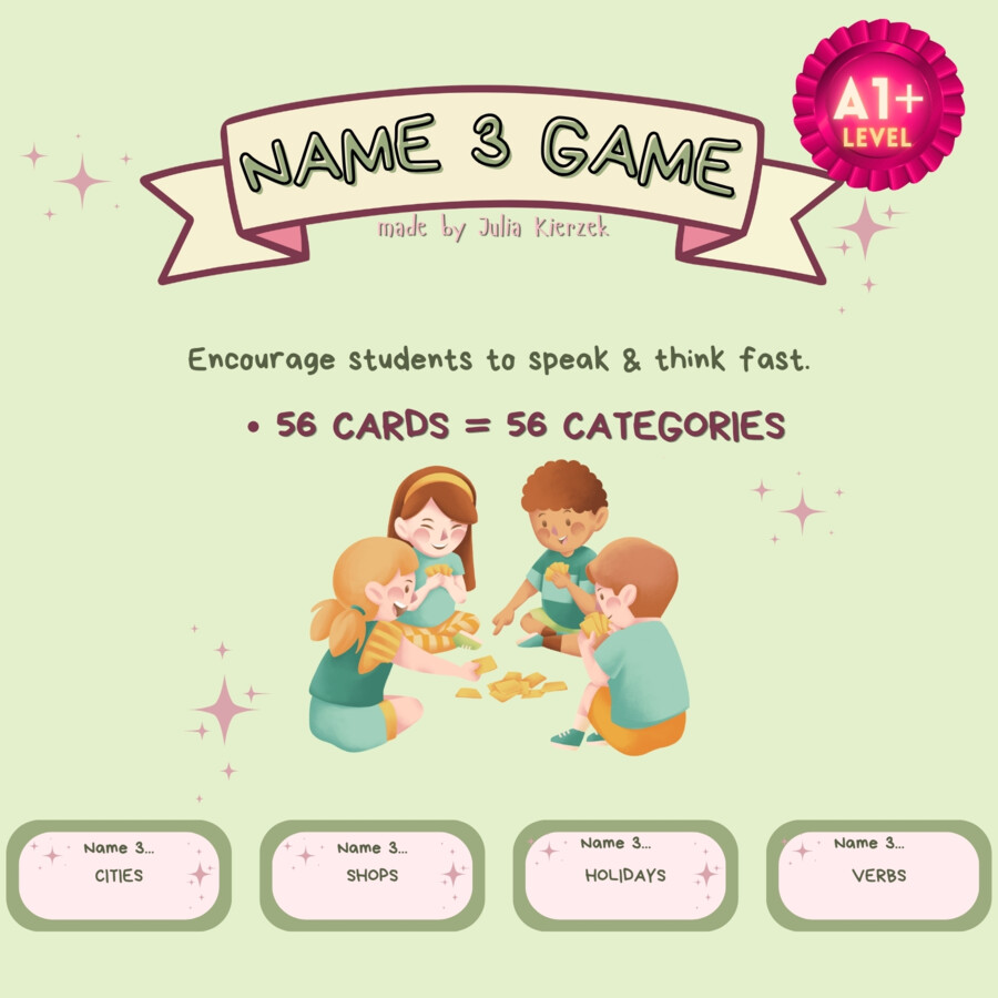 NAME 3 – darmowa gra po angielsku A1+ | 56 kart