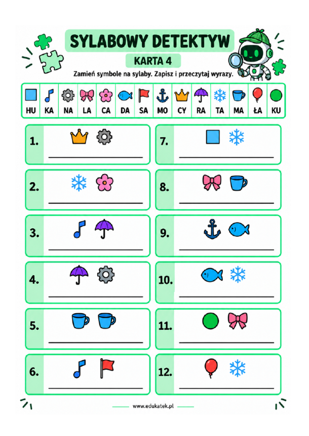 Sylabowy detektyw – nauka czytania sylabami