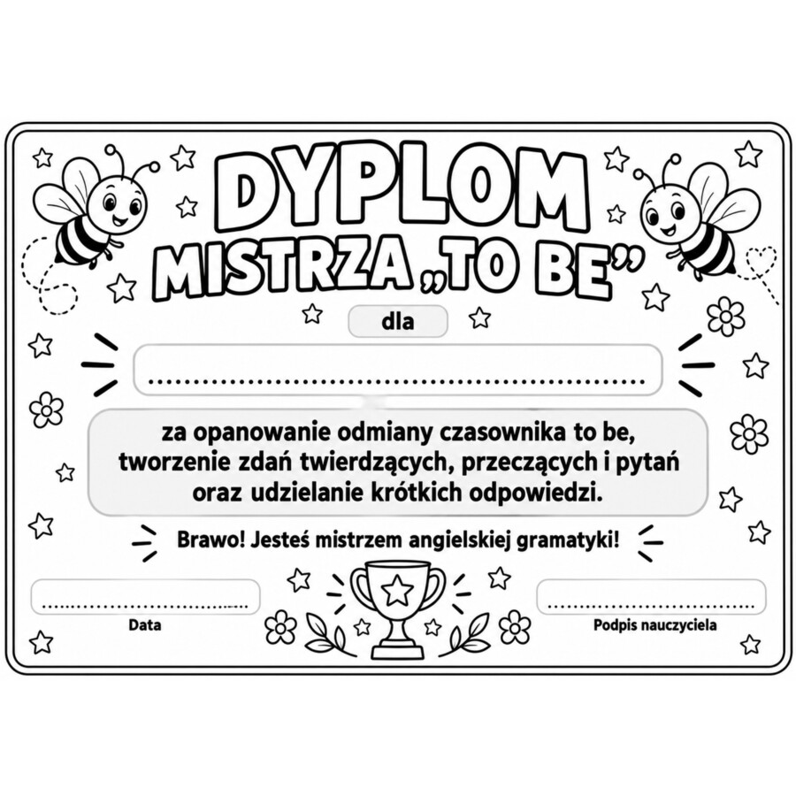 CZASOWNIK TO BE – kompleksowy pakiet edukacyjny dla klas 1–4 szkoły podstawowej