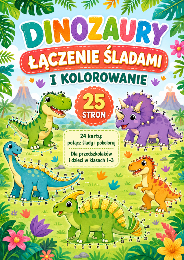 ŚLADY i KOLOROWANKI  DINOZAURY