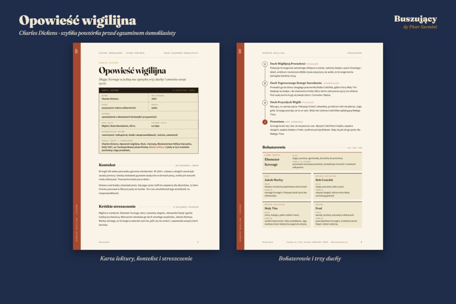 Opowieść wigilijna – Dickens. Szybka powtórka przed egzaminem ósmoklasisty (PDF)