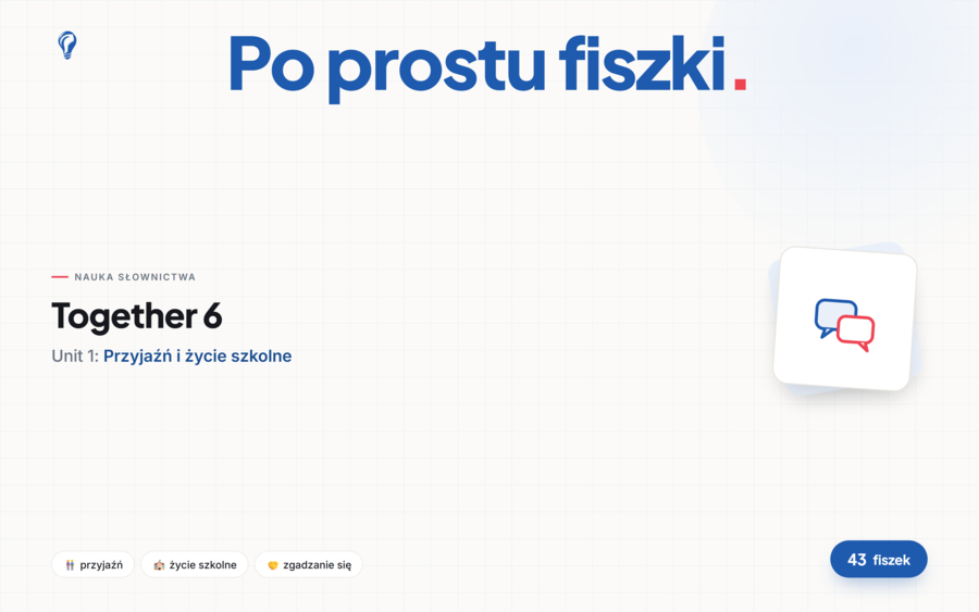 Fiszki do Unit 1, Together 6