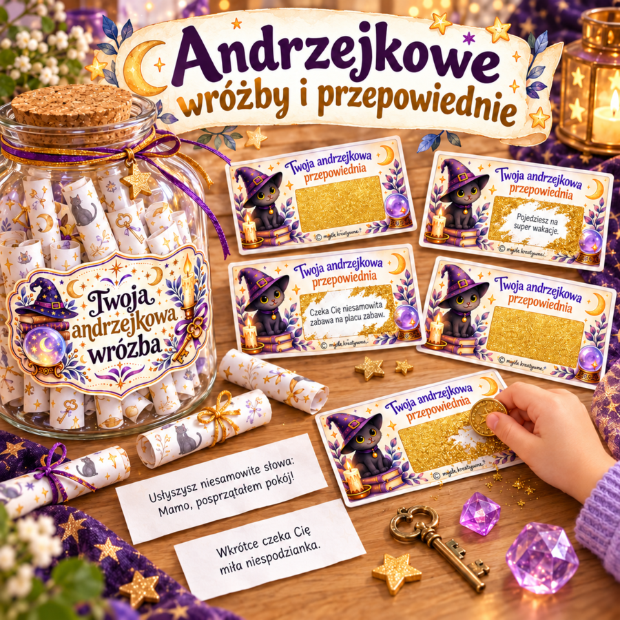 ANDRZEJKOWE WRÓŻBY I PRZEPOWIEDNIE - losy i zdrapki, wróżby do ciasteczek