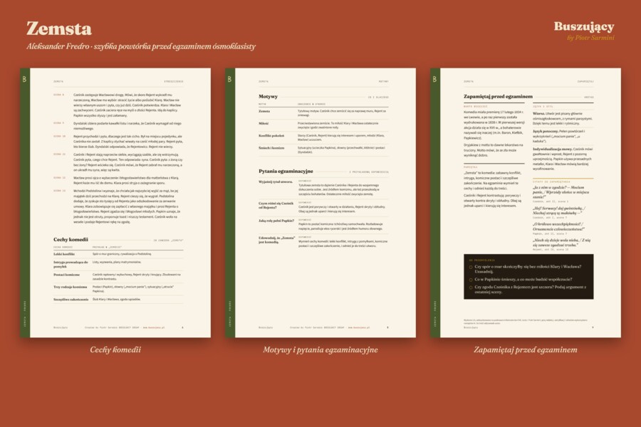Zemsta – Fredro. Szybka powtórka przed egzaminem ósmoklasisty (PDF)