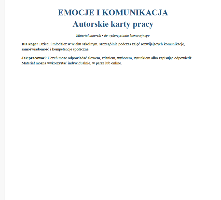 Autorskie karty pracy emocje i komunikacja