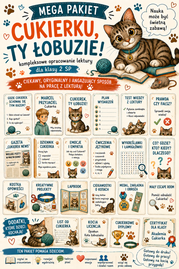 „Cukierku, ty łobuzie!” MEGA PAKIET EDUKACYJNY DO LEKTURY