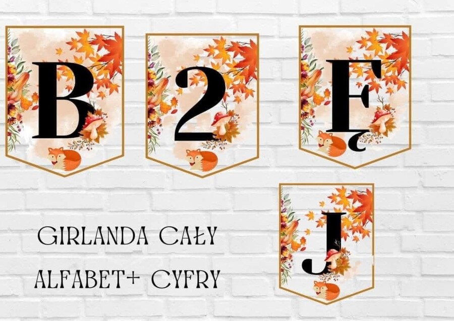 Girlanda Jesień+ cyfry