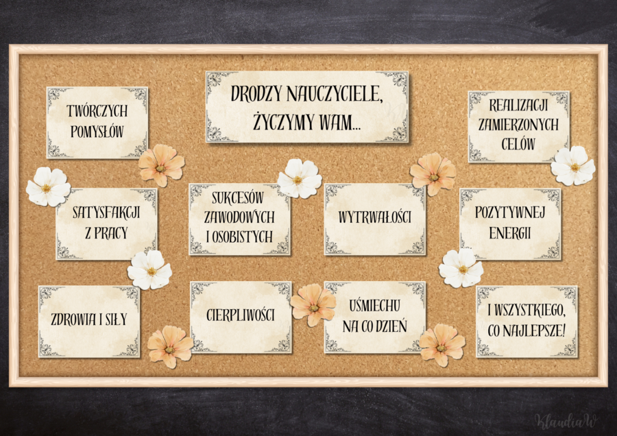 Dzień Edukacji Narodowej / Dzień Nauczyciela - gazetka z życzeniami