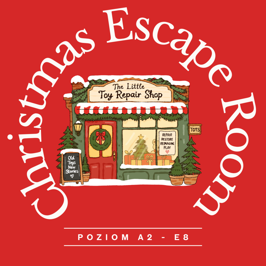 Christmas escape room po angielsku klasa 8 – Locked in the Toy Shop, A2/A2+, zadania w formacie egzaminu ósmoklasisty