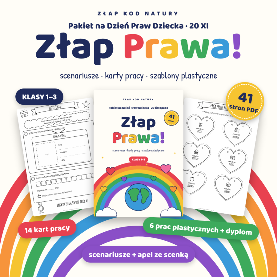 Pakiet na Dzień Praw Dziecka dla klas 1–3 – scenariusze, karty pracy, szablony | Złap Prawa!