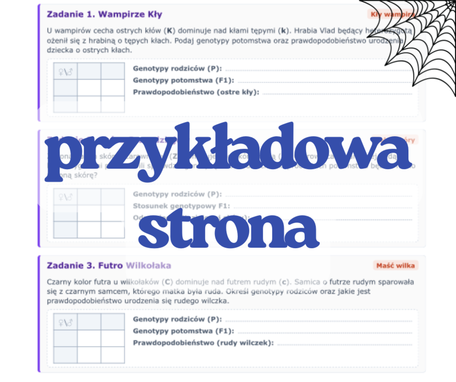 Krzyżówki genetyczne - wersja Halloween (prawa Mendla, dominacja niezupełna, kodominacja)