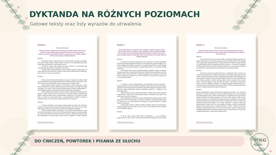 TEKSTY DO PISANIA ZE SŁUCHU – 21 DYKTAND