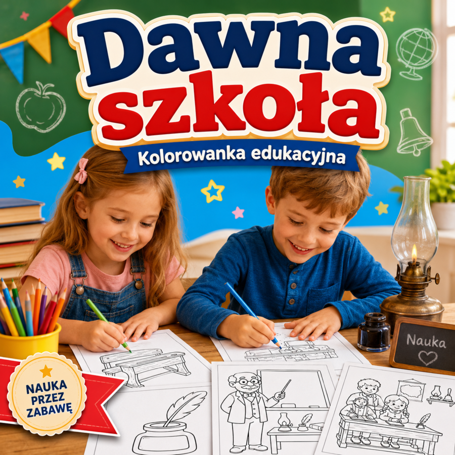 Kolorowanka: Dawna szkoła