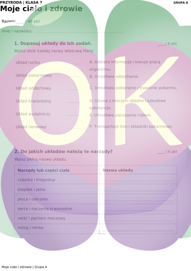 KARTKÓWKI Z PRZYRODY: Klasa 3 (Wielka Przygoda) – Grupa A, B + Klucze Odpowiedzi (PDF do druku)