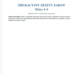 Edukacyjny zeszyt zabaw klasy 4-6