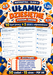 UŁAMKI  DZIESIĘTNE-ŚREDNIE-klasa 4