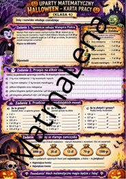 Karta pracy Haloween klasa 4 SP szkoła podstawowa  GWO 2. Jednostki monetarne - złote i grosze