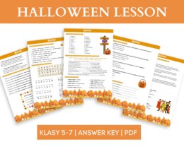 Halloween Lesson - lekcja z języka angielskiego | Klasy 5–7 | 9 zadań (vocab, reading, speaking) + klucz odpowiedzi | A2 - A2+