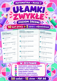UŁAMKI  ZWYKŁE-ŚREDNIE-klasa 7