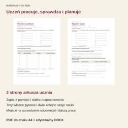 Pamięć w praktyce - 2 eksperymenty i 3 sposoby skutecznej nauki | klasy 5-8