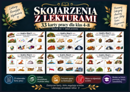 SKOJARZENIA Z LEKTURAMI – 33 KARTY PRACY DLA KLAS 4–8 + KLUCZ ODPOWIEDZI