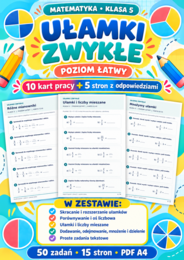 UŁAMKI  ZWYKŁE-ŁATWE-klasa 5