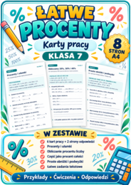 PROCENTY-ŁATWE- klasa 7