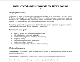 Romantyzm- opracowanie na język polski