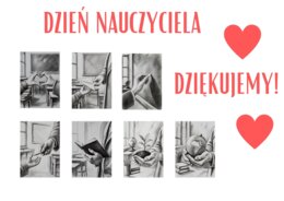 Gazetka na Dzień Nauczyciela – „Dziękujemy!” wersja czarno biała