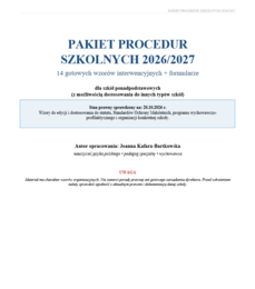 Pakiet procedur szkolnych 2026/2027 – 14 gotowych procedur + formularze