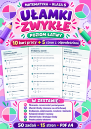 UŁAMKI  ZWYKŁE-ŁATWE-klasa 6