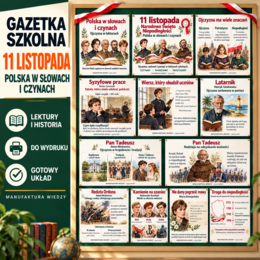 11 listopada – gazetka polonistyczna – lektury obowiązkowe i motyw ojczyzny – egzamin ósmoklasisty