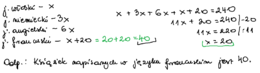 Przygotowanie do egzaminu 8-klasisty z matematyki - Dział IV:  Wyrażenia algebraiczne i równania (z rozwiązaniami)