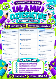 UŁAMKI  DZIESIĘTNE-ŚREDNIE-klasa 5
