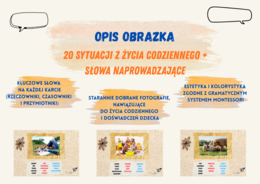 Opis obrazka - karty do rozgadania (język polski / terapia / polski jako język obcy)