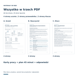 Stany skupienia wody - klasa 4, 2 obserwacje i karty pracy na 45 minut