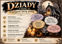 👻 "DZIADY cz. II" – kreatywne karty pracy | Adam Mickiewicz | 13 kart