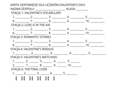 St. Valentine's Day- stacje dydaktyczne