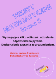 Teksty matematyczne dla klasy 3