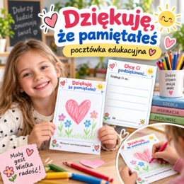 Pocztówka „Dziękuję, że pamiętałeś”