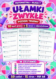UŁAMKI ZWYKŁE-TRUDNE-klasa 7