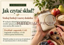 E NA ETYKIECIE — CO NAPRAWDĘ JEMY? - gazetka edukacyjna 28 plansz A4