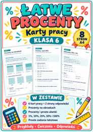 PROCENTY-ŁATWE- klasa 6