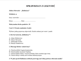 Sprawdzian- Balladyna