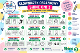 Słowniczek obrazkowy SHINE ON! 3 | Komplet Unit 0–8 | 9 słowniczków | PDF