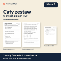 Zadania dwuetapowe: co najpierw, co potem - karta pracy z kluczem | Matematyka, klasa 3 | Wariant B