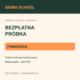 Bezpłatna próbka konkursu matematycznego — pomorskie