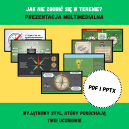 Jak nie zgubić się w terenie? Kompas i kierunki świata – Prezentacja Przyroda Klasa 4 (PPTX + PDF)