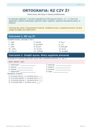 RZ czy Ż? – karta pracy z kluczem odpowiedzi | 3 wersje graficzne | klasa 4 SP